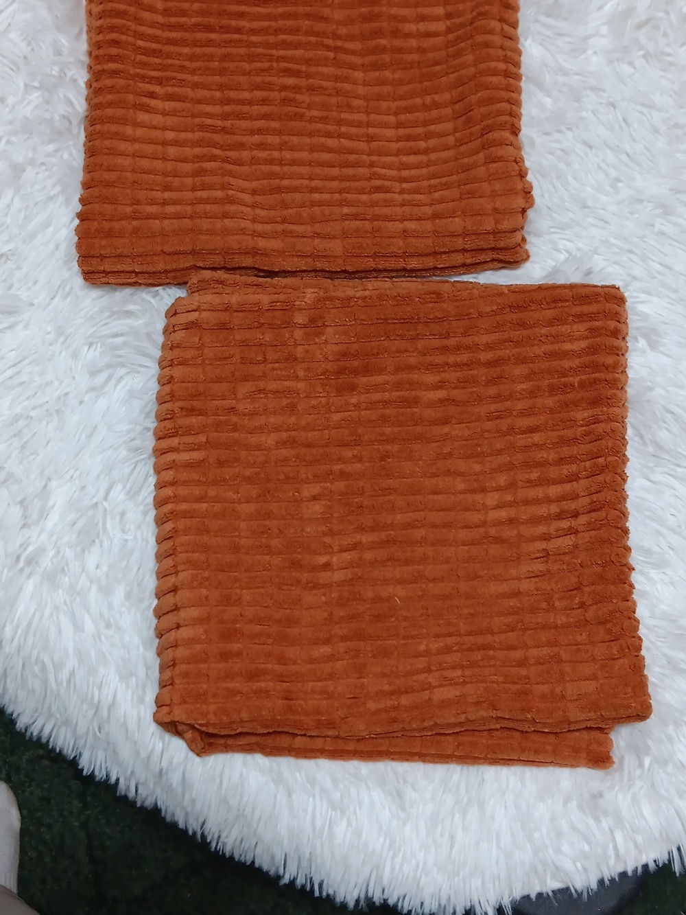 Rust Orange Ribbed Corduroy Pillow Covers